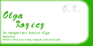 olga kozicz business card